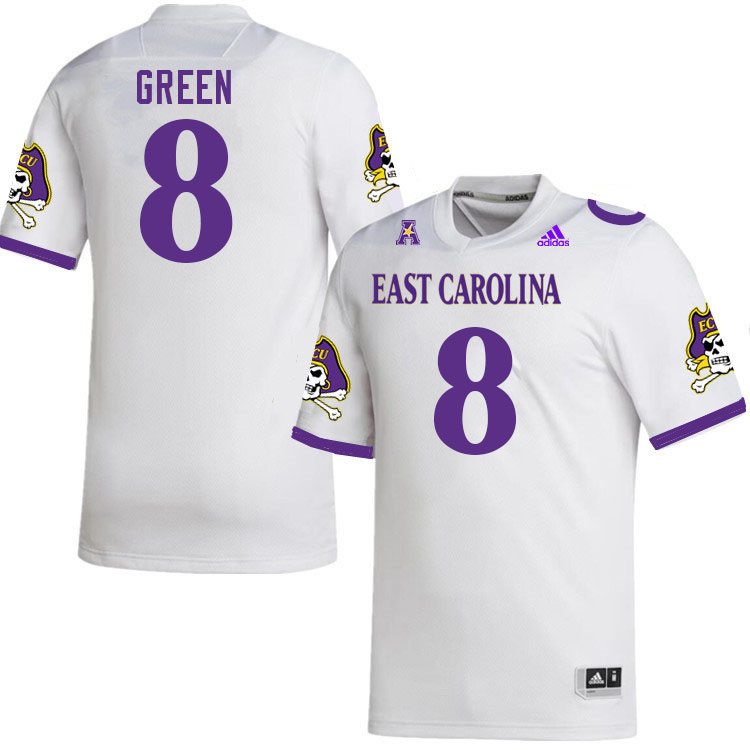 Men #8 Gerald Green ECU Pirates 2023 College Football Jerseys Stitched-White